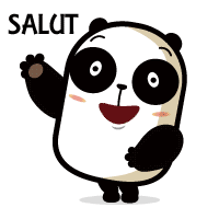 Gif animé bonjour panda